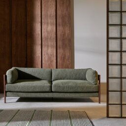Habitat Myra Fabric 3 Seater Sofa - Green - thumbnail 1