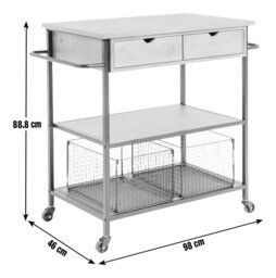 Habitat Metal and Wood Kitchen Trolley - thumbnail 2