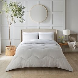 Night Lark Seersucker Nordic Mist Coverless Duvet Set - King