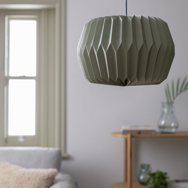 Habitat Green Paper Easy Fit Lampshade - 37cm - image 1