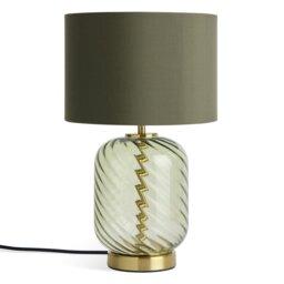 Argos Home Swirl Glass Table Lamp - Green - thumbnail 2