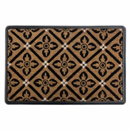 Mighty Mats Rubber Mono Geo Cut Pile Doormat - 40x60cm - thumbnail 2