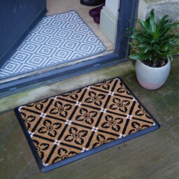 Mighty Mats Rubber Mono Geo  Doormat - 40x60cm