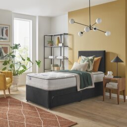 Silentnight Middleton Single Memory Divan Bed - Charcoal - thumbnail 2