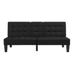Dorel Adalynn Faux Leather Clic Clac Sofa Bed - Black - thumbnail 2