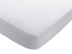 Habitat Washed Plain White Fitted Sheet - Superking - thumbnail 1