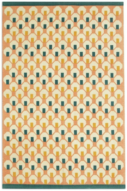 Habitat Octo Geometric Pink Cotton Flatweave Rug - 120x180cm - image 1