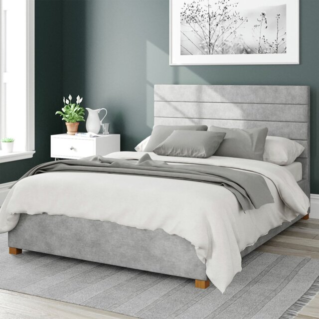 Aspire Kelly Linen Superking Ottoman Bedframe - Silver - image 1