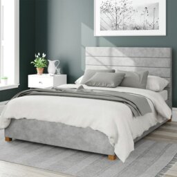 Aspire Kelly Linen Superking Ottoman Bedframe - Silver - thumbnail 1