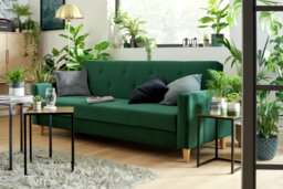 Habitat Brooks Fabric 3 Seater Clic Clac Sofa Bed - Green - thumbnail 2