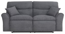 Argos Home Harry Cord 3 Seater Recliner Sofa - Light Grey - thumbnail 1