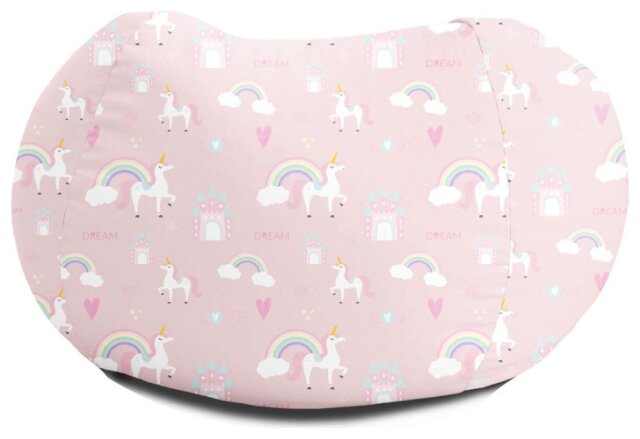 rucomfy Kids Unicorn Castle Bean Bag - Pink - image 1