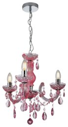 Glow Marie Therese Kids 3 Light Chandelier - Pink - thumbnail 2