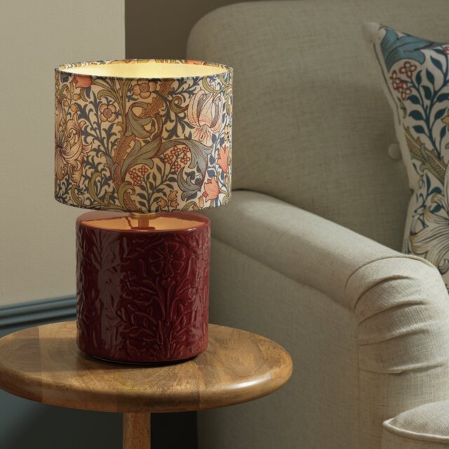 Habitat x Morris & Co. Golden Lily Ceramic Table Lamp- Berry - image 1