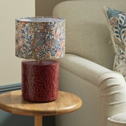 Habitat x Morris & Co. Golden Lily Ceramic Table Lamp- Berry - thumbnail 2