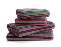 Habitat Bright Stripe 4 Piece Towel Bale - Multicoloured - thumbnail 1