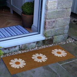 Mighty Mats Patio Latex Daisy  Doormat - 38x98cm