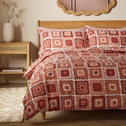 Habitat Autumnal Crochet Print Orange Bedding Set - Single - thumbnail 1