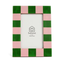 """Habitat Brights Checkerboard Pink & Green Resin Picture Frame - 4x6""""""" - thumbnail 2