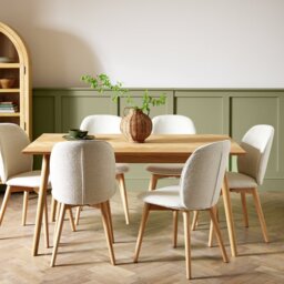 Habitat Dorney Oak Dining Table & 6 Natural Chairs - thumbnail 1