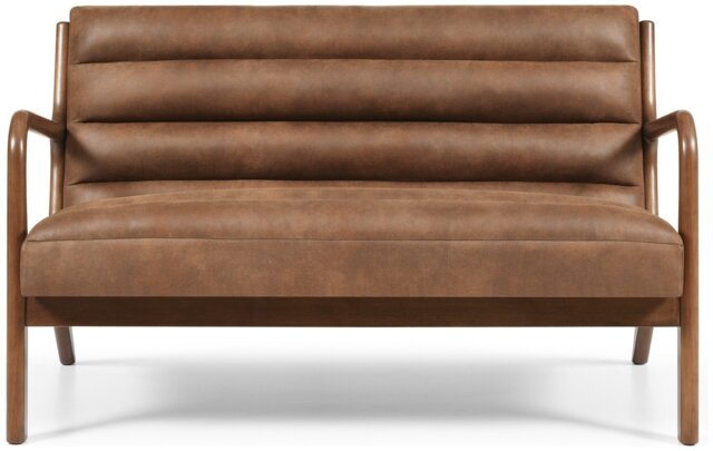 Kyoto Leah Faux Leather 2 Seater Sofa - Brown - image 1