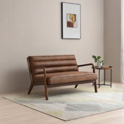 Kyoto Leah Faux Leather 2 Seater Sofa - Brown - thumbnail 2