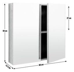 Argos Home Loft Living 2 Door Mirrored Cabinet - Oak - thumbnail 2