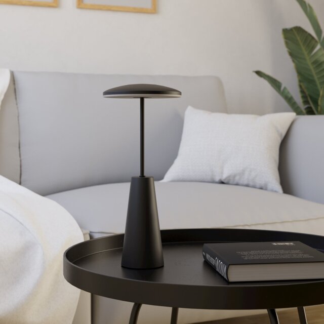 EGLO Piccola Steel LED Bathroom Portable Table Lamp - Black - image 1
