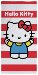 Hello Kitty Cotton Stripe Bath Towel - Red - thumbnail 2