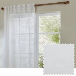 Yard Cirrus Tab Top Sheer Voile Curtains - White - 140x250cm - thumbnail 1