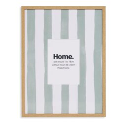 """Argos Home Oversized Stripe Green Wooden Picture Frame - 5x7""""""" - thumbnail 2