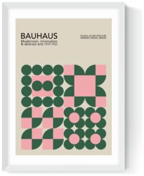 East End Prints Pink Bauhaus White Frame Art Print - A3 - thumbnail 2