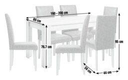 Argos Home Miami Extending Oak Dining Table & 6 Tan Chairs - thumbnail 2