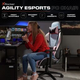 X Rocker Agility Esport Office Gaming Chair - Pink - thumbnail 2