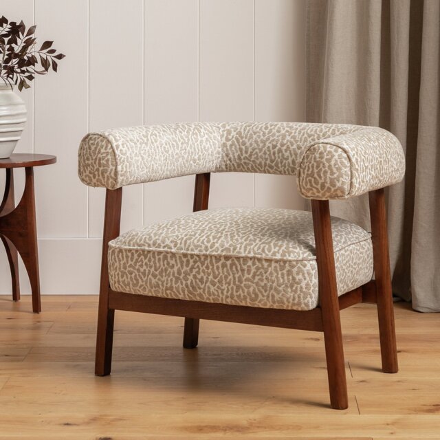 Habitat Elio Fabric Armchair - Leopard Print - image 1