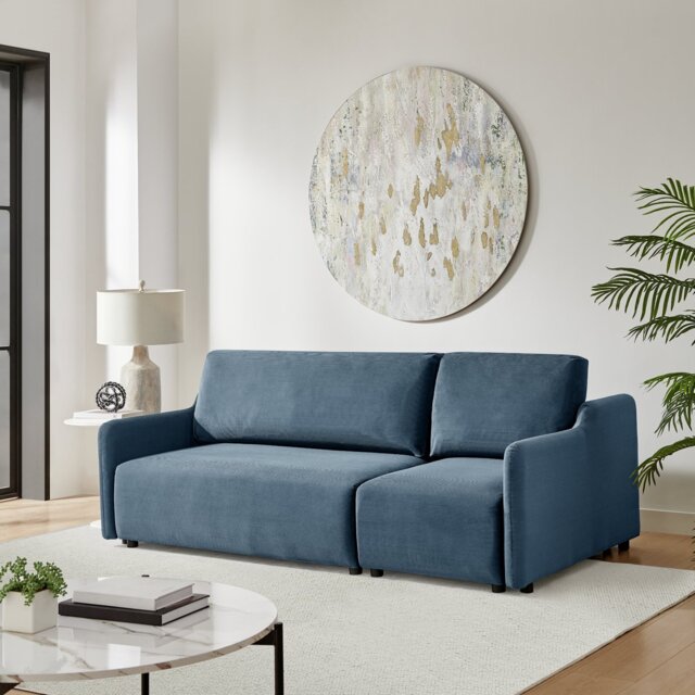 Habitat Stanley Fabric 3 Seater Sofa Bed - Navy - image 1