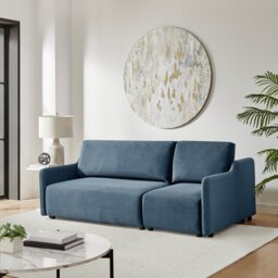 Habitat Stanley Fabric 3 Seater Sofa Bed - Navy - thumbnail 1