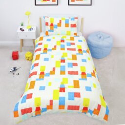 LEGO Brick Cream Kids Bedding Set Single by Argos