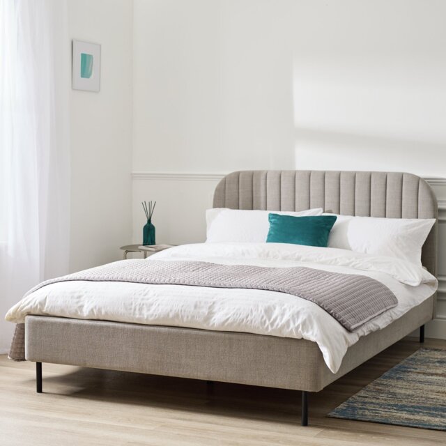 Argos Home Fulford Kingsize Fabric Bed Frame - Grey - image 1
