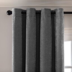 Habitat Thermal Chenille Blackout Eyelet Curtains - Charcoal -117x183cm
