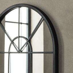 Habitat Black Window Arch Wall Mirror - 70x40cm - thumbnail 2