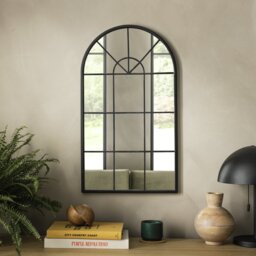 Habitat Black Window Arch Wall Mirror - 70x40cm - thumbnail 1