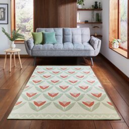 Scion Tulip Trellis Blush Pink Flatweave Rug - 152x230cm - thumbnail 1