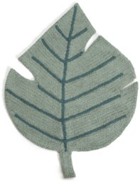 Habitat Kids Leaf Shaped Green Cut Pile Rug - 80x110cm - thumbnail 2