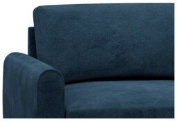Hutch Velvet Round Arm 3 Seater Sofa - Ink Blue - thumbnail 2