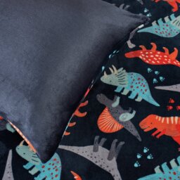 Argos Home Kids Dino Fleece Blue Bedding Set - Toddler - thumbnail 2