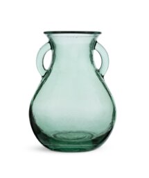 Habitat Small Handled Glass Vase - Green - thumbnail 2