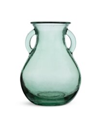 Habitat Small Handled Glass Vase - Green - thumbnail 1