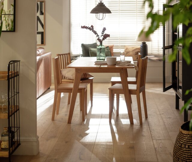 Habitat Nel Wood Veneer 4 Seater Dining Table - Black - image 1