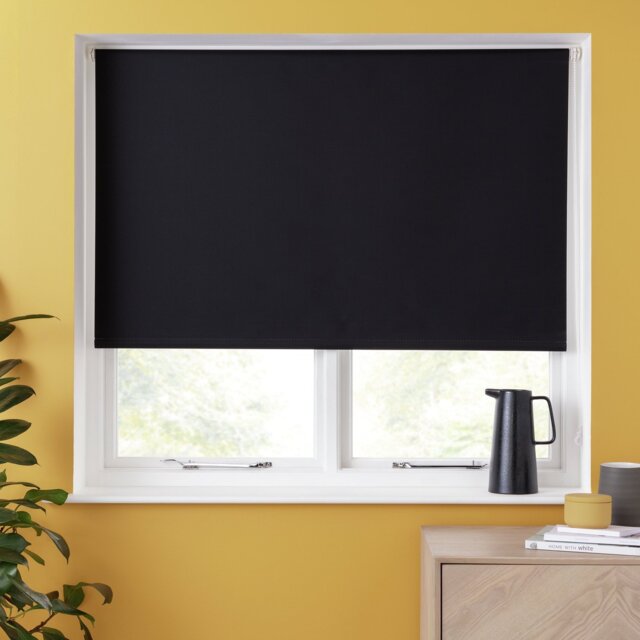 Argos Home Blackout Black Roller Blind - 120cm - image 1